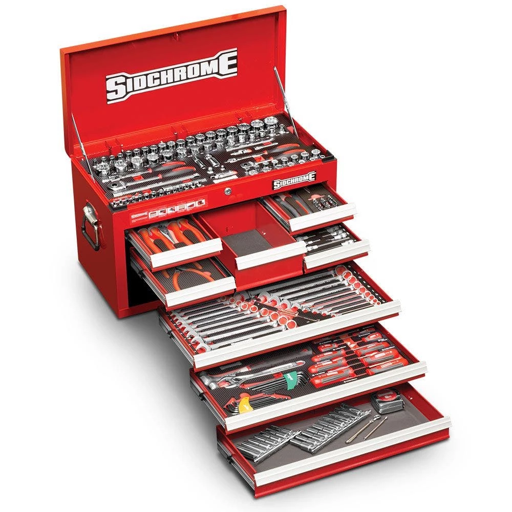 SIDCHROME 204 Piece 8 Drawer Chest MET/AF Tool Kit SCMT10158
