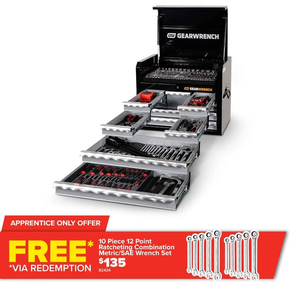 GEARWRENCH 206 Piece Tool Kit 26" 7 Drawer Chest 89913 3 GEARWRENCH 206 Piece Tool Kit 26" 7 Drawer Chest 89913