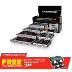 GEARWRENCH 248 Piece Tool Kit 42" 8 Drawer Chest 89908
