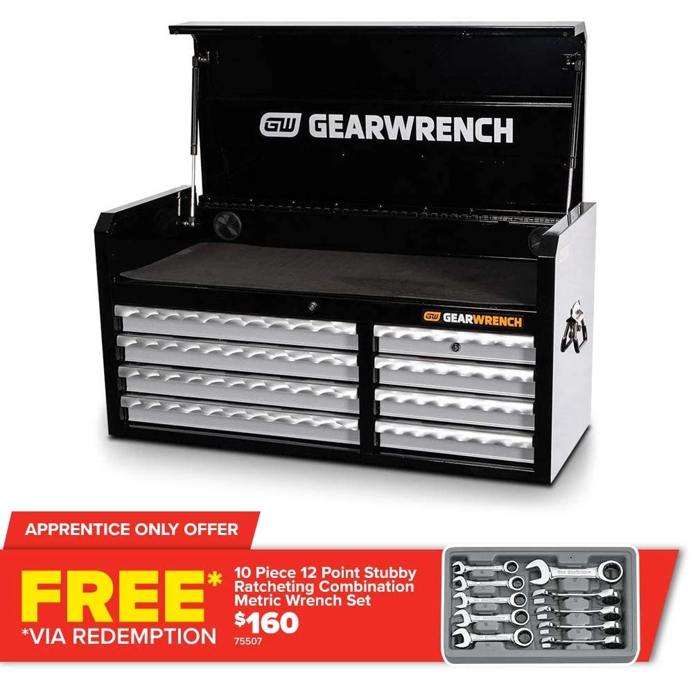 GEARWRENCH 42inch 8 Drawer Chest XL Series - Black/Silver 83156N 3 GEARWRENCH 42inch 8 Drawer Chest XL Series - Black/Silver 83156N
