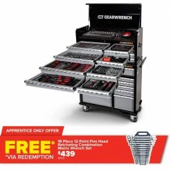 GEARWRENCH 268 Piece Tool Kit 42" 8 Drawer Chest & 11 Drawer Trolley 89906