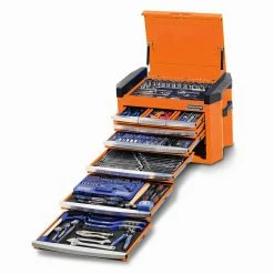 KINCROME 328 PIECE 1/4, 3/8 And 1/2 Inch Drive Contour Tool Chest Kit Flame Orange K1502O