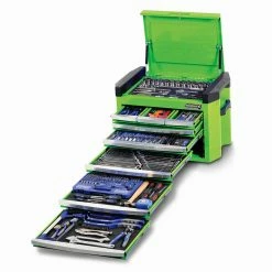 KINCROME 328 PIECE 1/4, 3/8 And 1/2 Inch Drive Contour Tool Chest Kit Green K1502G