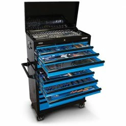 SP TOOLS SUMO 407 Piece 7 Drawer Black/Blue & Trolley Kit SP50176