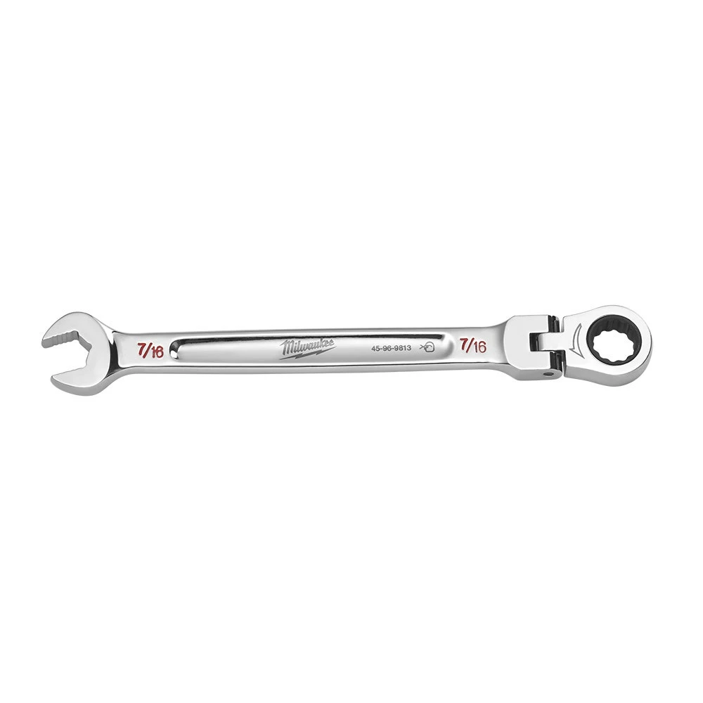 MILWAUKEE 7/16" AF R/OE Flex Head Racheting Spanner 45969813 4 MILWAUKEE 7/16" AF R/OE Flex Head Racheting Spanner 45969813 - Image 2