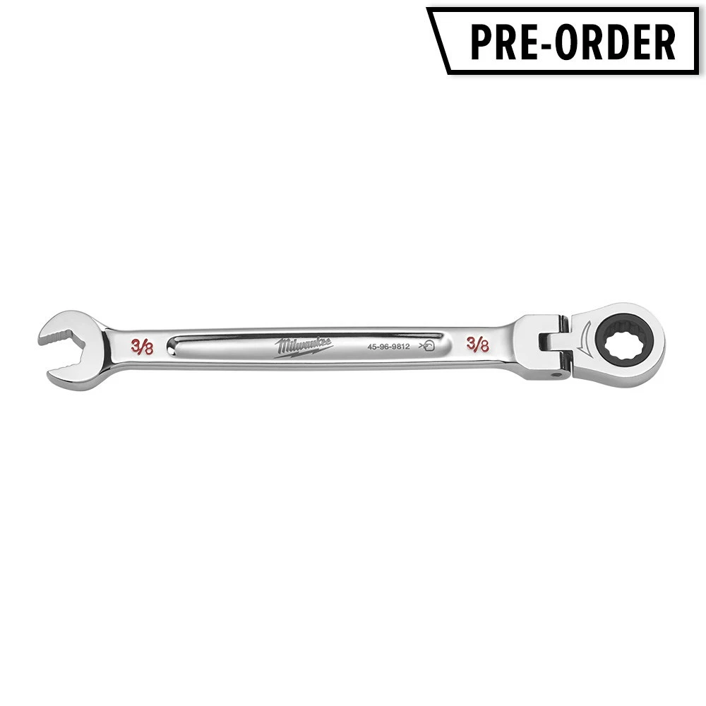 MILWAUKEE 3/8" AF R/OE Flex Head Racheting Spanner 45969812 3 MILWAUKEE 3/8" AF R/OE Flex Head Racheting Spanner 45969812