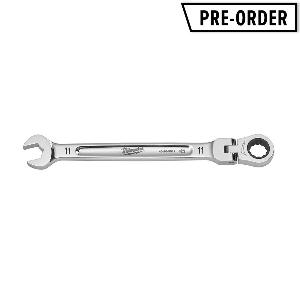 MILWAUKEE 11mm Metric R/OE Flex Head Racheting Spanner 45969611 3 MILWAUKEE 11mm Metric R/OE Flex Head Racheting Spanner 45969611
