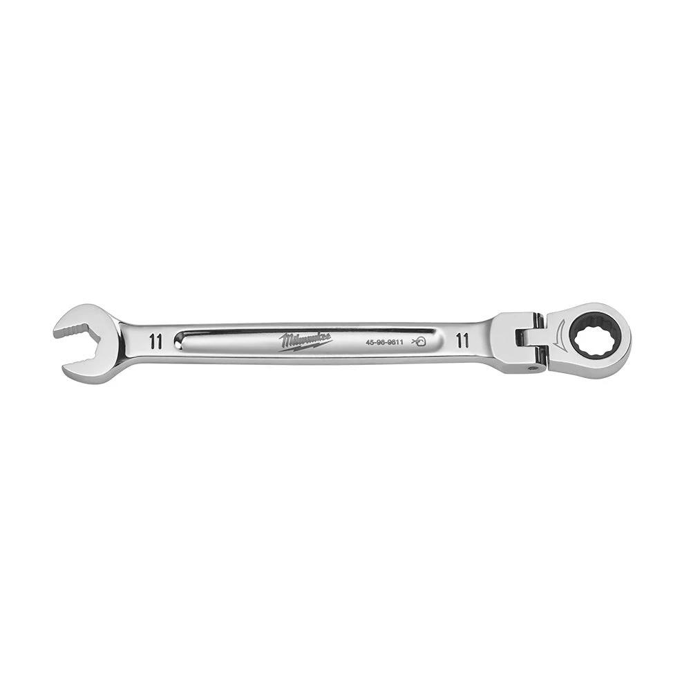 MILWAUKEE 11mm Metric R/OE Flex Head Racheting Spanner 45969611 4 MILWAUKEE 11mm Metric R/OE Flex Head Racheting Spanner 45969611 - Image 2