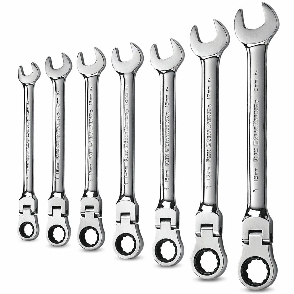 GEARWRENCH 7 Piece Flex Head Ratcheting Wrench Set Metric 9900D 3 GEARWRENCH 7 Piece Flex Head Ratcheting Wrench Set Metric 9900D