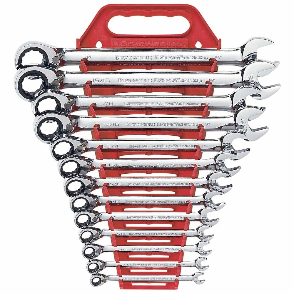 GEARWRENCH 13 Piece SAE Reversible Ratcheting Spanner Set 3 GEARWRENCH 13 Piece SAE Reversible Ratcheting Spanner Set
