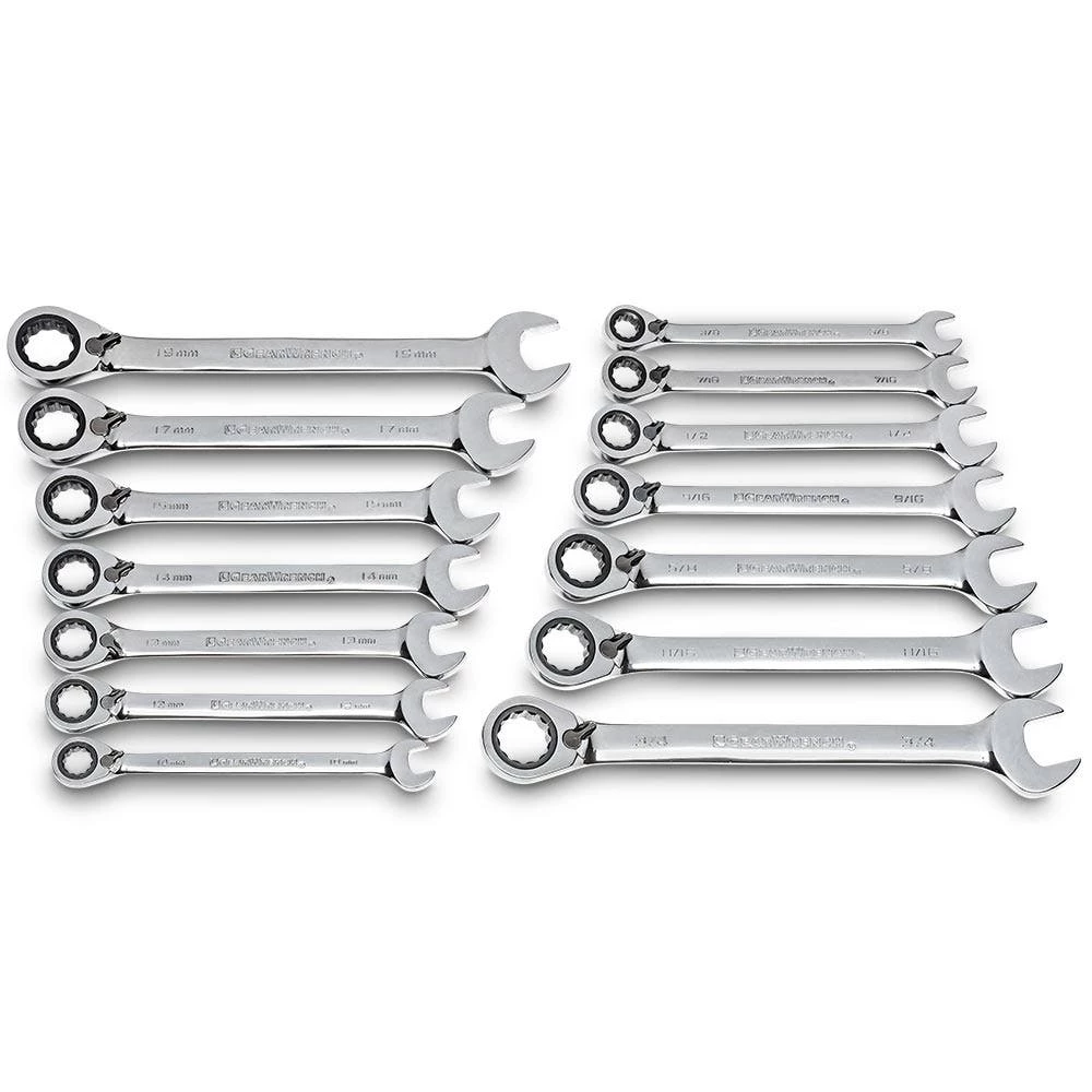 GEARWRENCH 14 Piece 12 Point Reversible Ratcheting Combination Wrench Set - METRIC/SAE 85142 4 GEARWRENCH 14 Piece 12 Point Reversible Ratcheting Combination Wrench Set - METRIC/SAE 85142 - Image 2