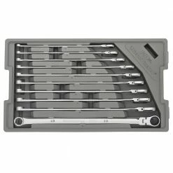 Alternative view of GEARWRENCH 10 Pcs 120XP Universal Spline Metric XL Flex GearBox Ratcheting Wrench Set 86126