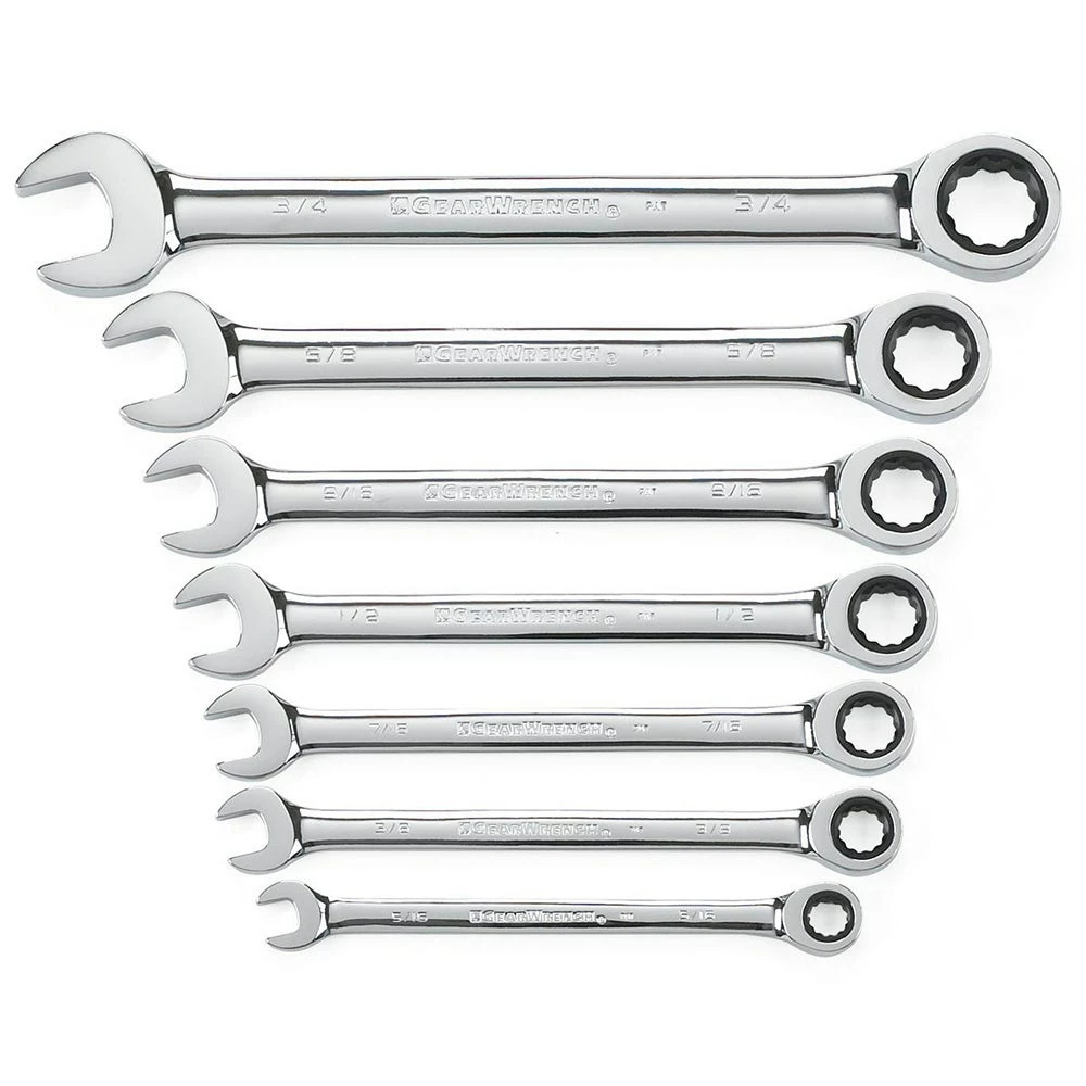 GEARWRENCH 7 Pcs 12 Point SAE Combination Ratcheting Wrench Set 9317 3 GEARWRENCH 7 Pcs 12 Point SAE Combination Ratcheting Wrench Set 9317