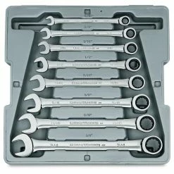 GEARWRENCH 5/16 - 3/4inch R/OE SAE Ratcheting Spanner Set 8pc 9308D