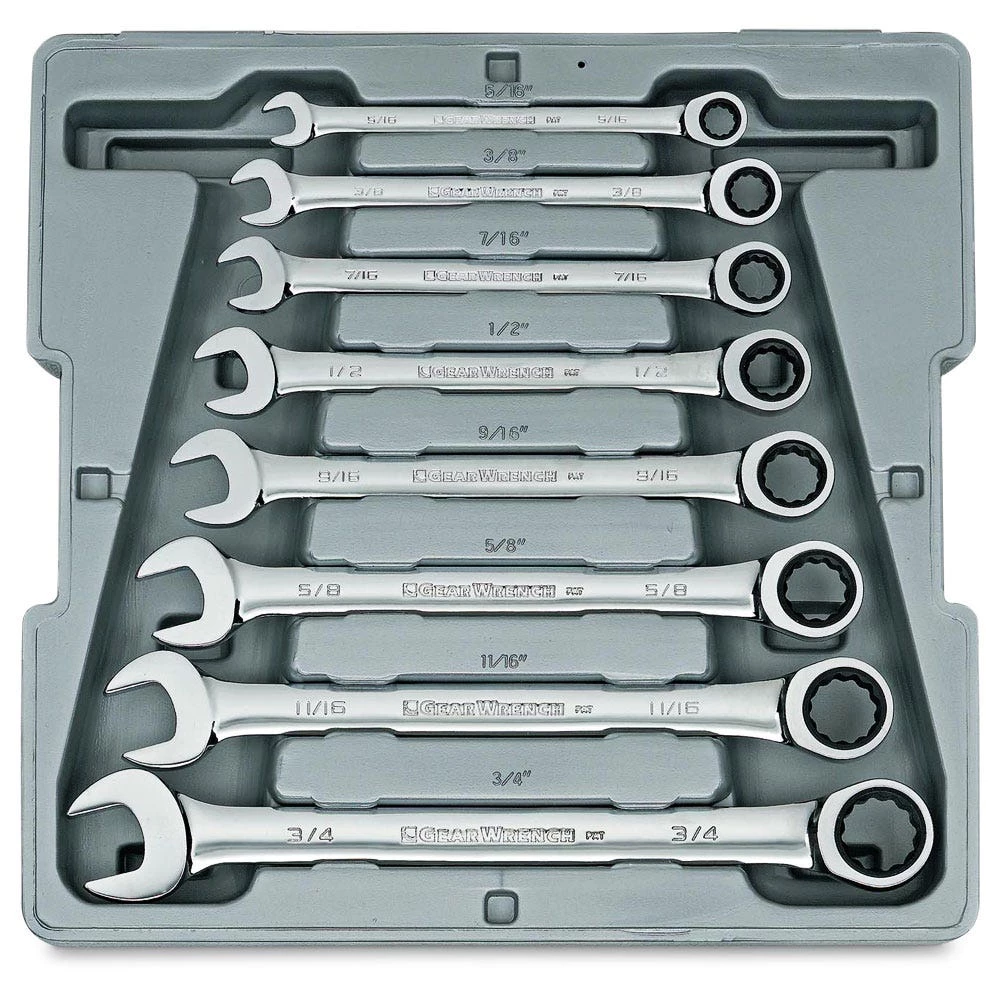 GEARWRENCH 5/16 - 3/4inch R/OE SAE Ratcheting Spanner Set 8pc 9308D 3 GEARWRENCH 5/16 - 3/4inch R/OE SAE Ratcheting Spanner Set 8pc 9308D