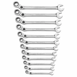 GEARWRENCH 12 Pcs 12 Point Metric Indexing Combination Ratcheting Wrench Set 85488
