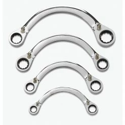 GEARWRENCH 3/8-7/8inch 1/2 Moon A/F Ring Ratcheting Spanner Set 4pc 9840D