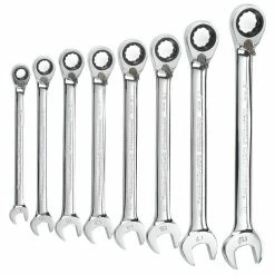 GEARWRENCH 8 Pcs 12 Point Metric Reversible Combination Ratcheting Wrench Set 9543