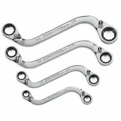 GEARWRENCH 4 Pcs 12 Point SAE S-Shape Reversible Double Box Ratcheting Wrench Set 85399