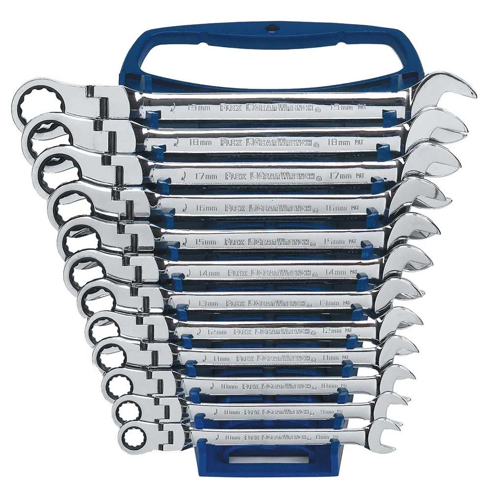 GEARWRENCH 8-19mm R/OE Met Ratcheting Flex Spanner Set 12pc 9901D 3 GEARWRENCH 8-19mm R/OE Met Ratcheting Flex Spanner Set 12pc 9901D