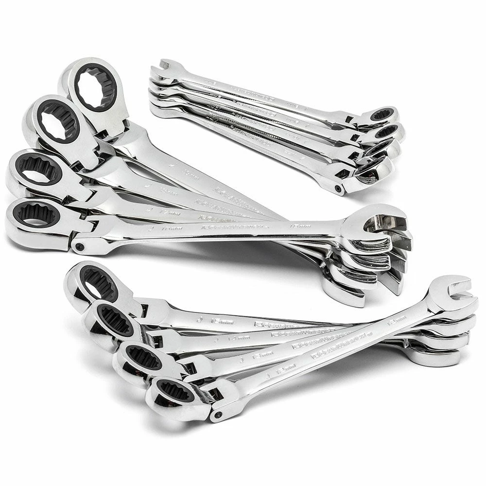 GEARWRENCH 8-19mm R/OE Met Ratcheting Flex Spanner Set 12pc 9901D 4 GEARWRENCH 8-19mm R/OE Met Ratcheting Flex Spanner Set 12pc 9901D - Image 2
