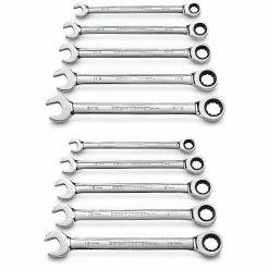 GEARWRENCH 8-14mm 5/16-9-16inch R/O/E Ratcheting Spanner Set 10pc 9418