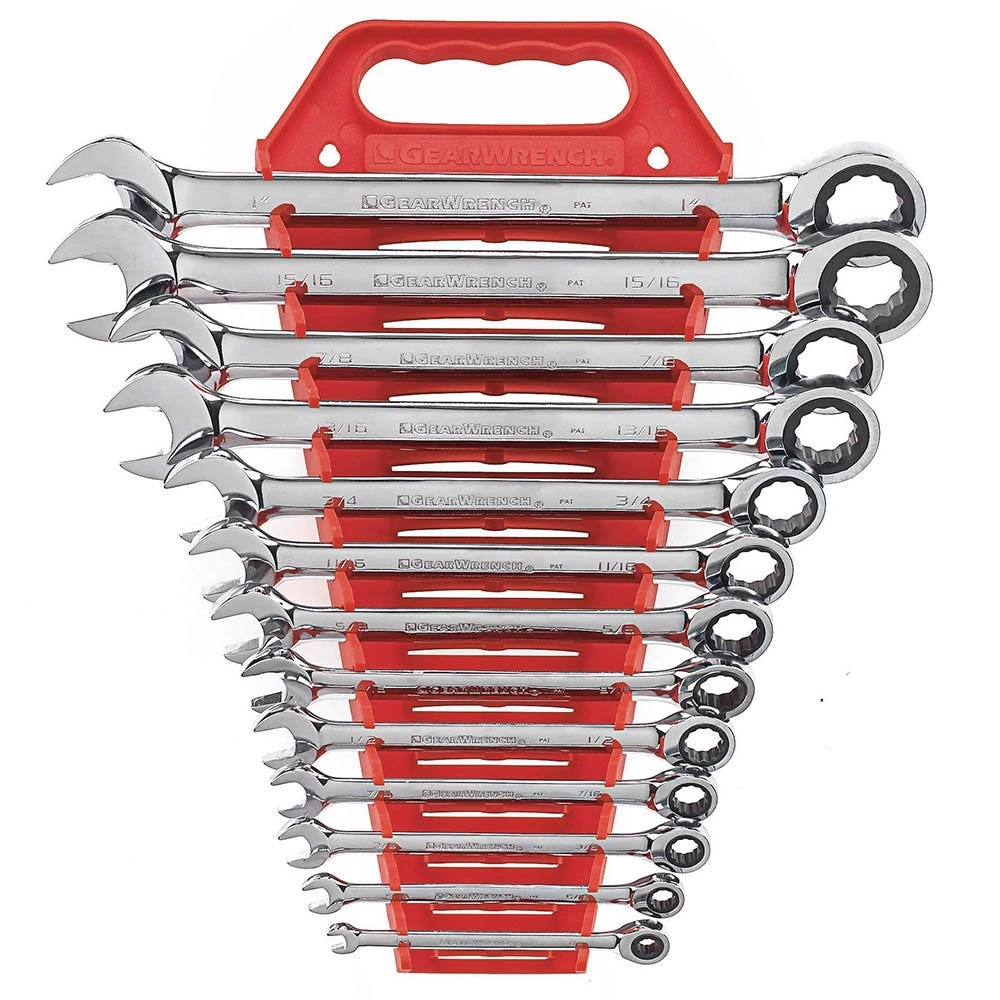 GEARWRENCH 13 Pcs 12 Point SAE Combination Ratcheting Wrench Set 9312 3 GEARWRENCH 13 Pcs 12 Point SAE Combination Ratcheting Wrench Set 9312