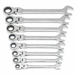 GEARWRENCH 8 Pcs 12 Point SAE Flex Combination Ratcheting Wrench Set 9701