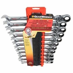 GEARWRENCH 11 Pcs 120XP Universal Spline SAE XL Flex Combination Ratcheting Wrench Set 86247