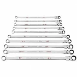 GEARWRENCH 10 Pcs 120XP Universal Spline SAE XL Flex GearBox Ratcheting Wrench Set 86142