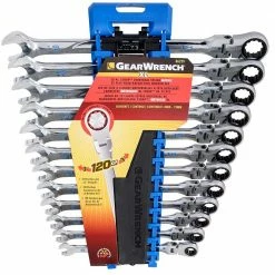 GEARWRENCH 12 Pcs 120XP Universal Spline Metric XL Flex Combination Ratcheting Wrench Set 86229