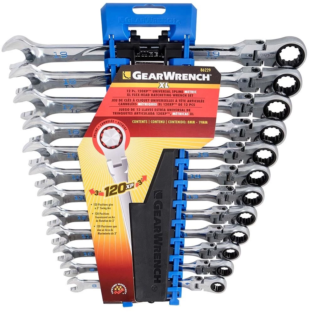 GEARWRENCH 12 Pcs 120XP Universal Spline Metric XL Flex Combination Ratcheting Wrench Set 86229 3 GEARWRENCH 12 Pcs 120XP Universal Spline Metric XL Flex Combination Ratcheting Wrench Set 86229