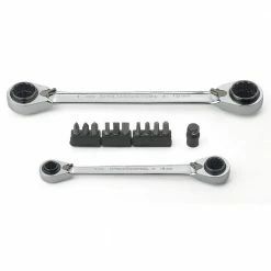 GEARWRENCH 13 Pcs 12 Point Metric QuadBox Double Box Ratcheting Wrench Set 85210D